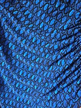 Lauren Ralph Lauren Royal Blue Ruched Midi Faux Wrap